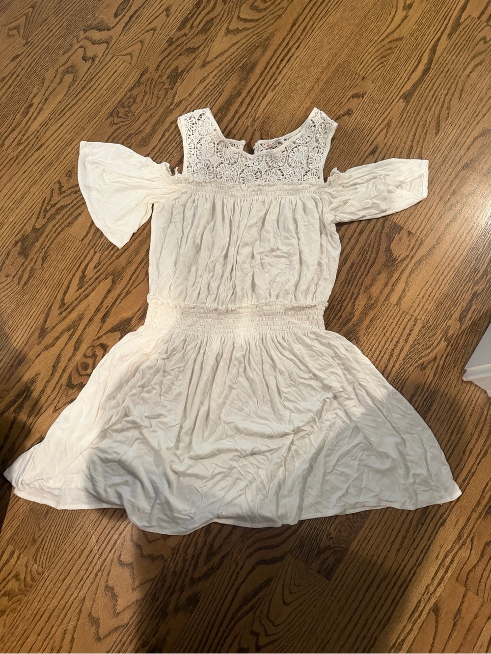 Ella Moss White Lace Cold-Shoulder Dress for Girls